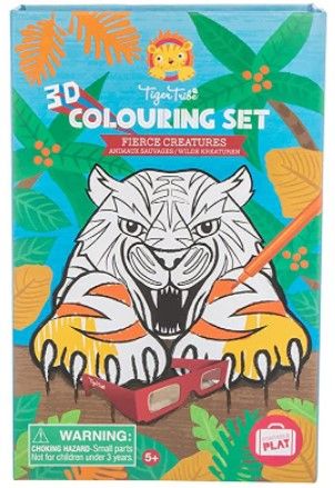 Tiger Tribe - 3D Colouring Set Fierce Creatures Book